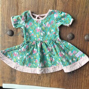 Sweet Honey Floral Kids Casual Dress - Green and Pink x2
